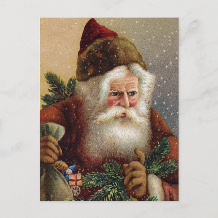 Vintage German Santa Post Card | Zazzle