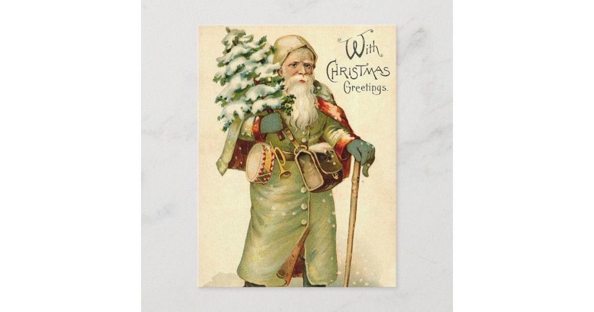 Vintage German Santa Postcard | Zazzle.com