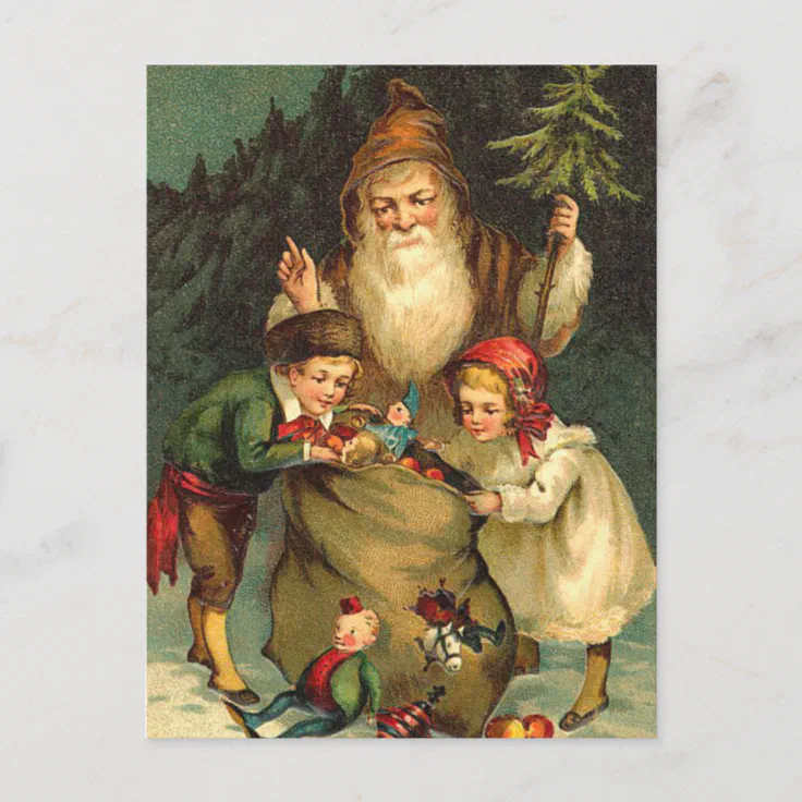 Vintage German Santa Postcard | Zazzle