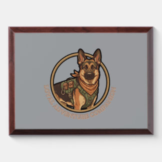 Vintage German Shepherd Adventure Badge - Loyal Co Award Plaque