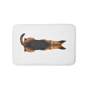 Vintage German Shepherd Back View Dog Illustration Bath Mat