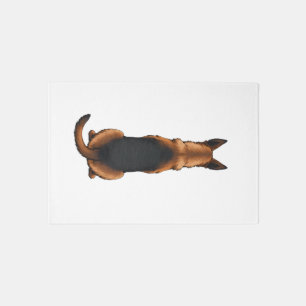 Vintage German Shepherd Back View Dog Illustration Rug