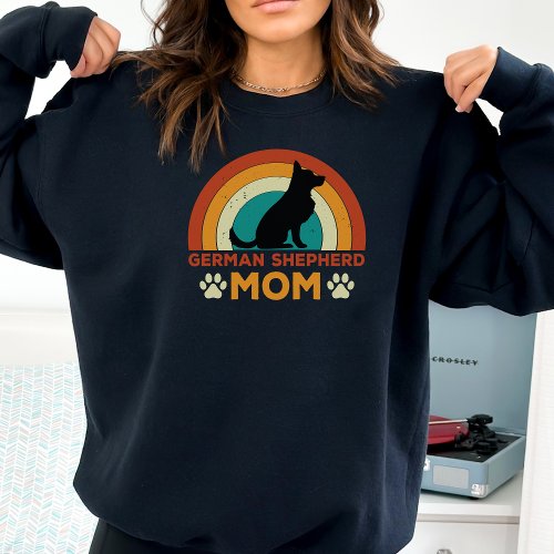 Vintage German Shepherd Dog Mom Sunset  Sweatshirt