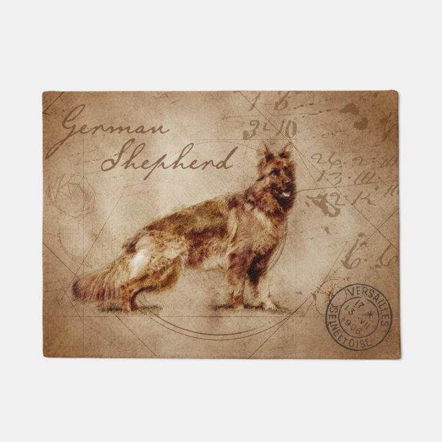 Vintage german shepherd doormat. doormat (Front)