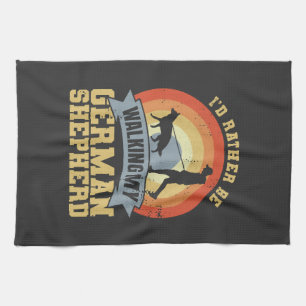Vintage German Shepherd Owner Saying Kitchen Towel