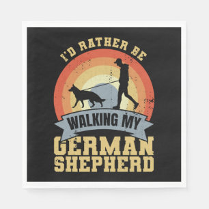 Vintage German Shepherd Owner Saying Napkins