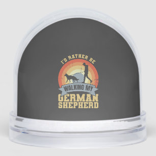 Vintage German Shepherd Owner Saying Snow Globe