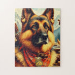 Vintage German Shepherd Painting Jigsaw Puzzle<br><div class="desc">Vintage German Shepherd Painting</div>