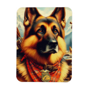 Vintage German Shepherd Painting Magnet