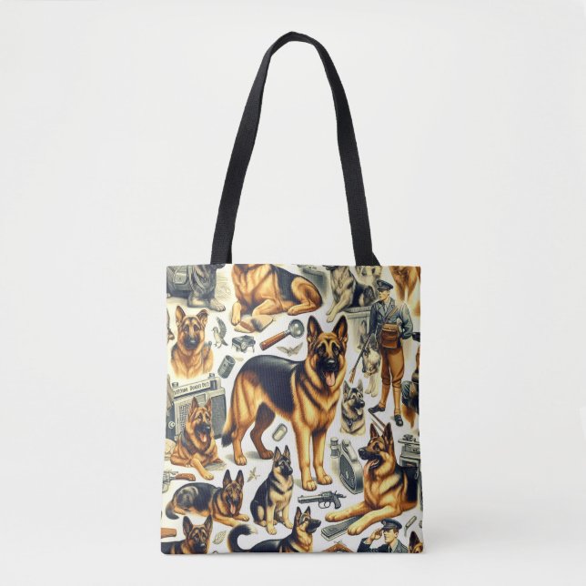 Vintage German Shepherd Seamless Tote Bag (Front)