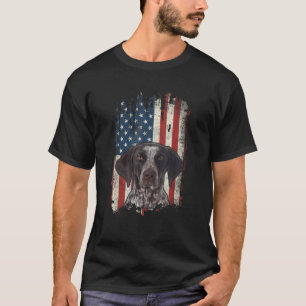 Vintage German Shorthaired Pointer American Flag D T-Shirt