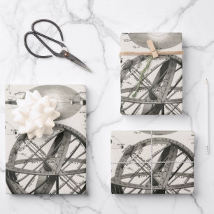 Vintage German Solar and Lunar Eclipse Chart Wrapping Paper Sheets