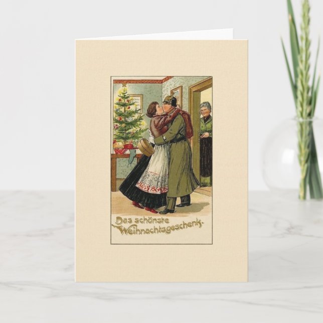 Vintage German Soldier Christmas Greeting Card (Front)
