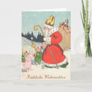 Vintage German St. Nickolas Christmas Card