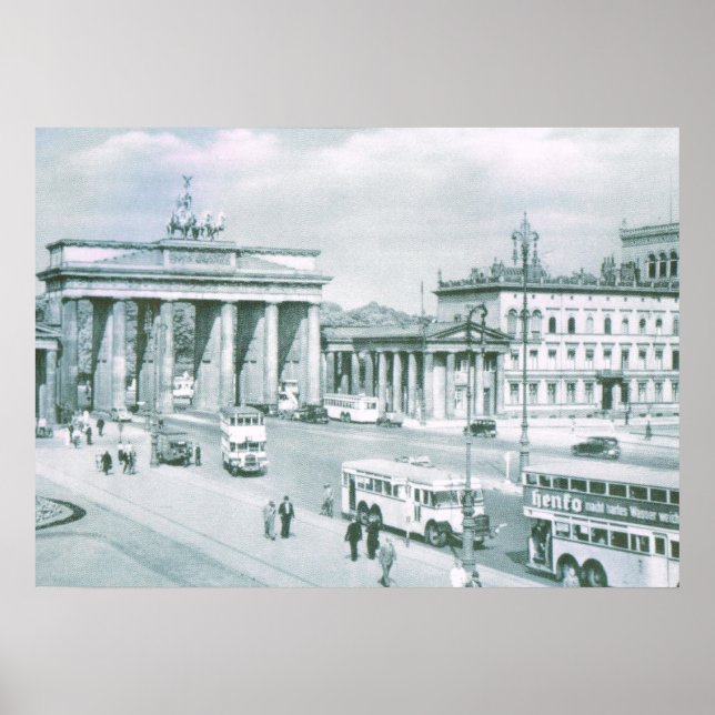 Vintage Germany, Berlin, Brandenburg Gate Poster (Front)