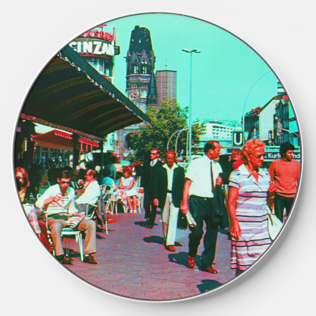 Vintage Germany Berlin kurfürstendamm avenue Wireless Charger (Front)