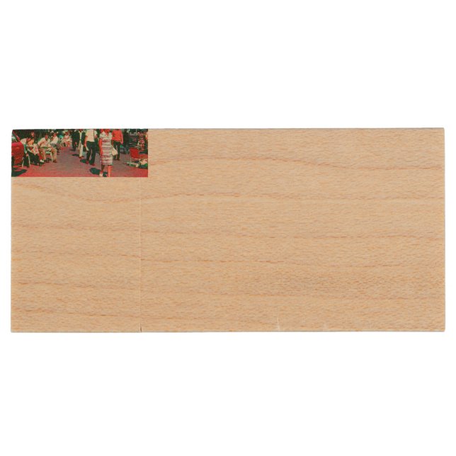 Vintage Germany Berlin kurfürstendamm avenue Wood Flash Drive (Back)