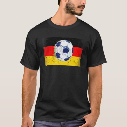 Vintage Germany Flag For Football Player Soccer T_Shirt