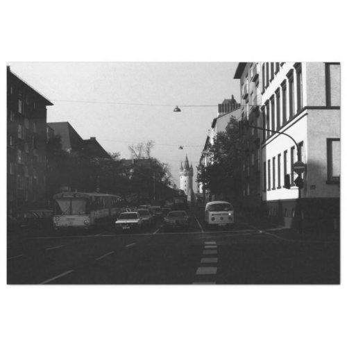 Vintage Germany Frankfurt City street cars Tissue Paper