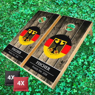 Vintage Germany & German Flag Wood / Family fun Cornhole Set