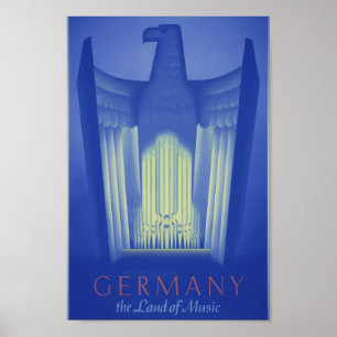 Vintage Germany Land of Music Poster