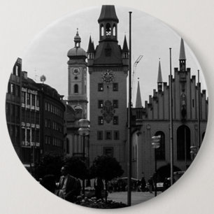 Vintage Germany Munich Church Marienplatz 1970 Button