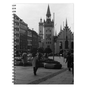 Vintage Germany Munich Church Marienplatz 1970 Notebook
