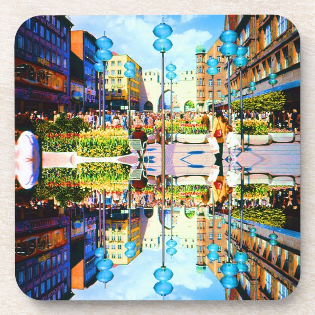 Vintage Germany Munich Towngate Karistor Beverage Coaster (Front)