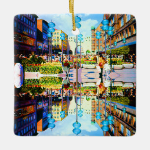 Vintage Germany Munich Towngate Karistor Ceramic Ornament