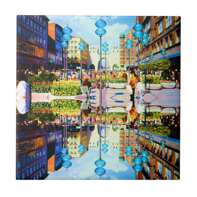 Vintage Germany Munich Towngate Karistor Ceramic Tile (Front)