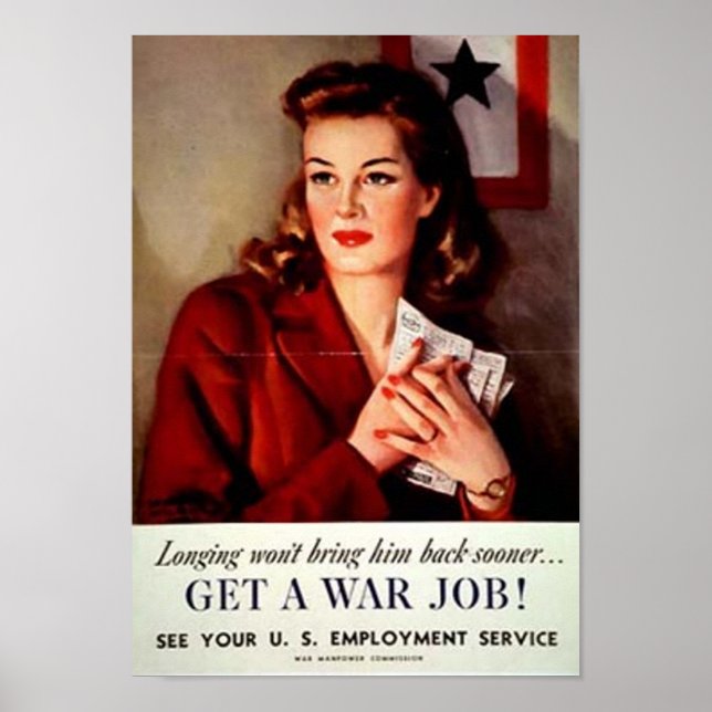 Vintage Get A War Job Women's Poster (Front)