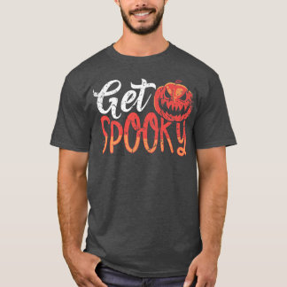 Vintage Get Spooky  Halloween Jack O Lantern Novel T-Shirt