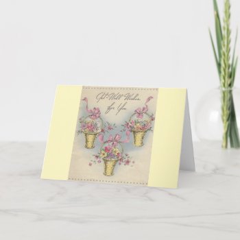 Vintage Get Well Baskets 1 Card by Gypsify at Zazzle