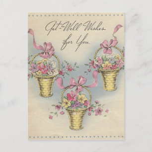 Vintage Get Well Baskets 1 Postcard