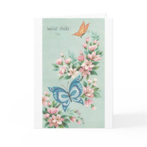 Vintage Get Well With Butterflies Card