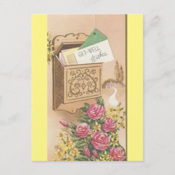 Vintage Get Well With Mailbox Postcard by Gypsify at Zazzle