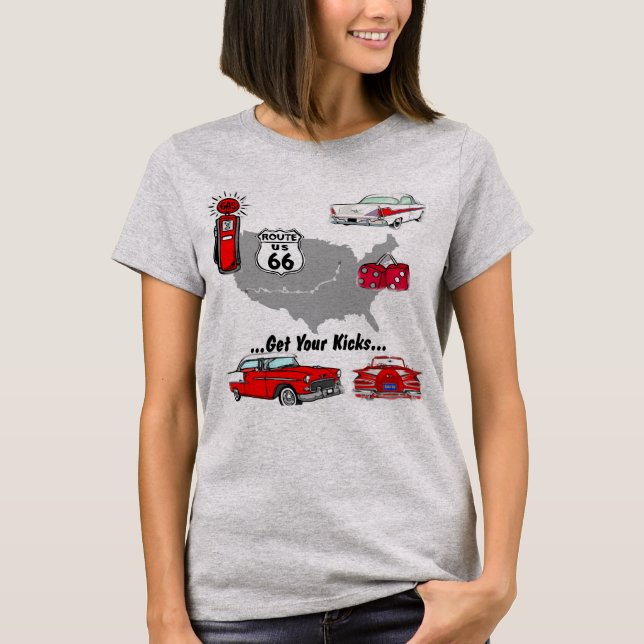 Vintage Get your kicks t-shirts and gifts (Front)