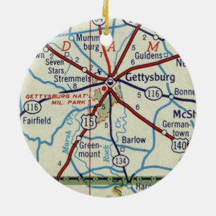 Vintage Gettysburg PA Ceramic Ornament