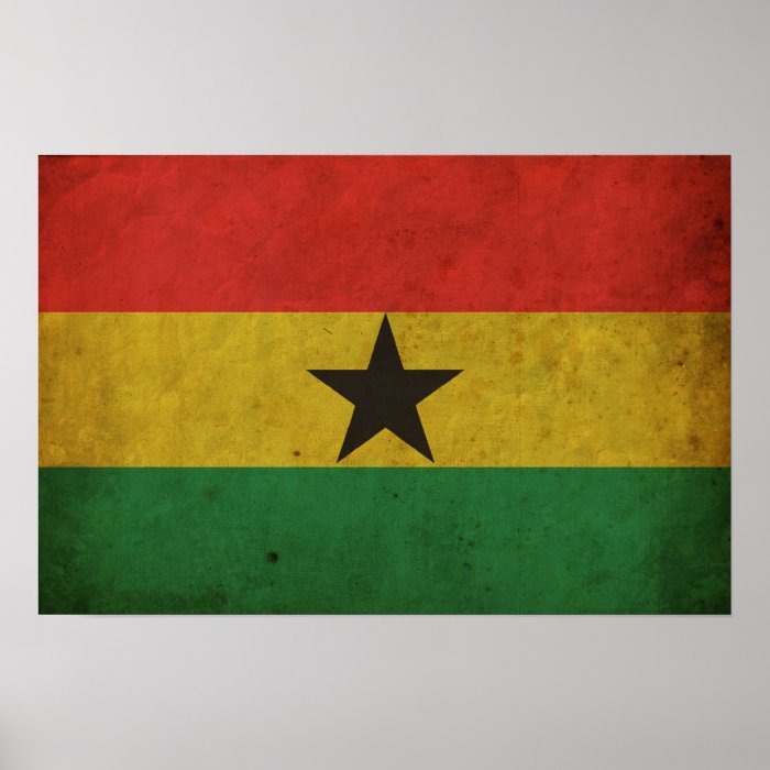 Vintage Ghana Flag Print