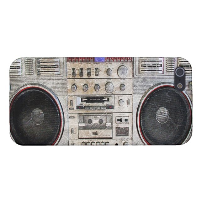 Vintage ghetto blaster iPhone case (Back Horizontal)
