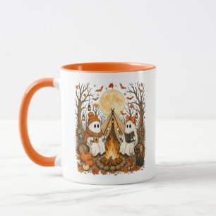 Vintage Ghost Campfire Camping Autumn Halloween Mug