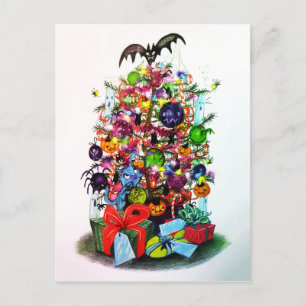 Vintage Ghost Cat Pumpkin Halloween Spider Party Holiday Postcard