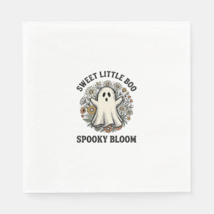 Vintage Ghost Floral Cute Halloween Boo Bouquet_1 Napkins