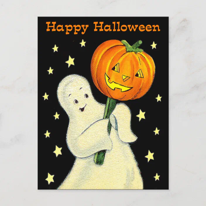 Vintage Ghost Invitation Postcard Zazzle Com