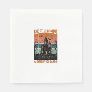 Vintage Ghost Is Coming Haunted House Halloween De Napkins