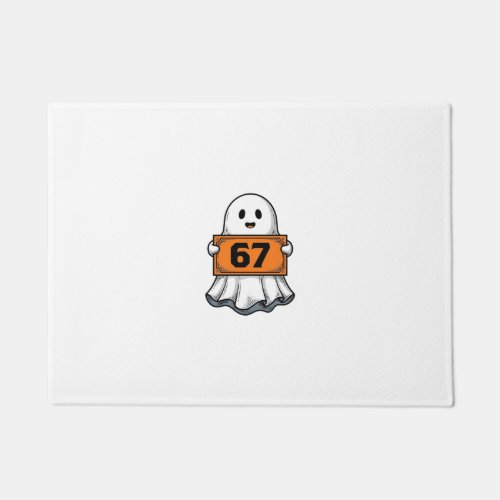Vintage Ghost Number 67 Halloween Shirt Design_1 Doormat