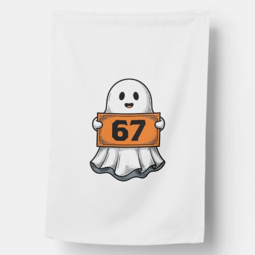 Vintage Ghost Number 67 Halloween Shirt Design_1 House Flag