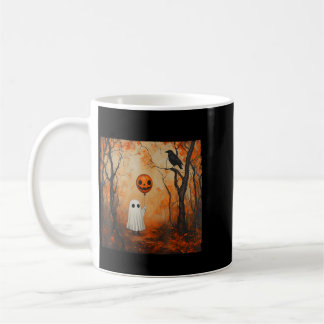 Vintage ghost pumpkin gothic halloween ghost coffee mug