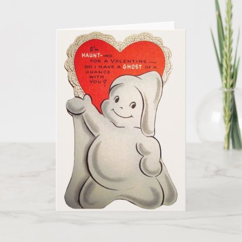 Vintage Ghost Valentine Greeting Card