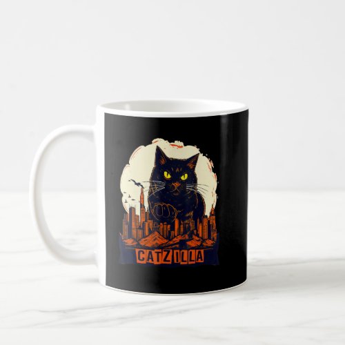 Vintage Giant Kitty Cat Catzilla  Coffee Mug